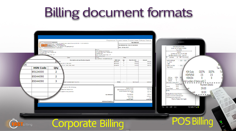 Document formats of billing software
