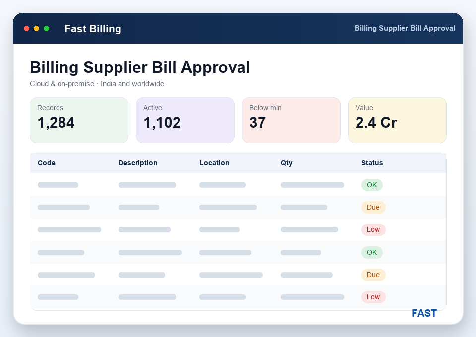 Supplier-bill approval workflow with a bill held for approval before it becomes a purchase voucher